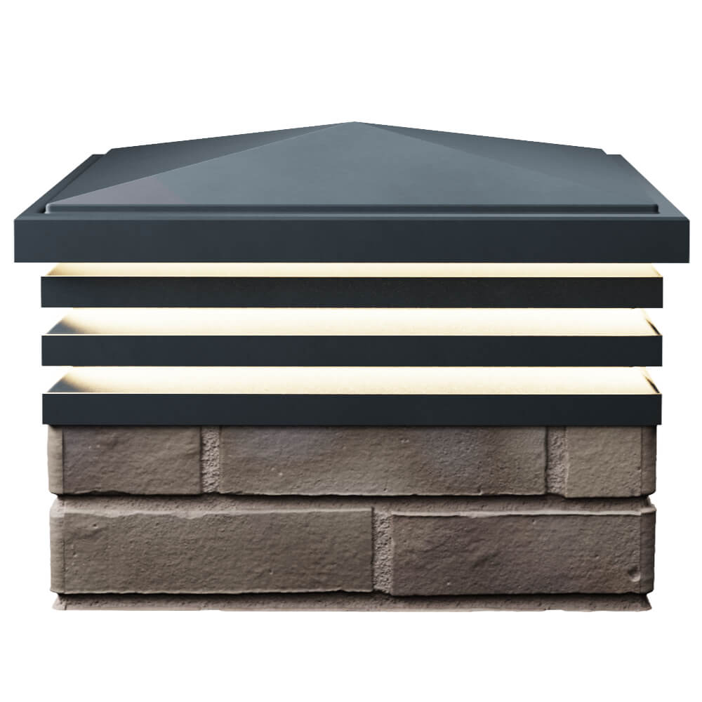 Колпак Zking Бона ХайТек Серый на столб 1.5х1.5 кирпича (385х385мм) с подсветкой в Орехово-Зуево фото