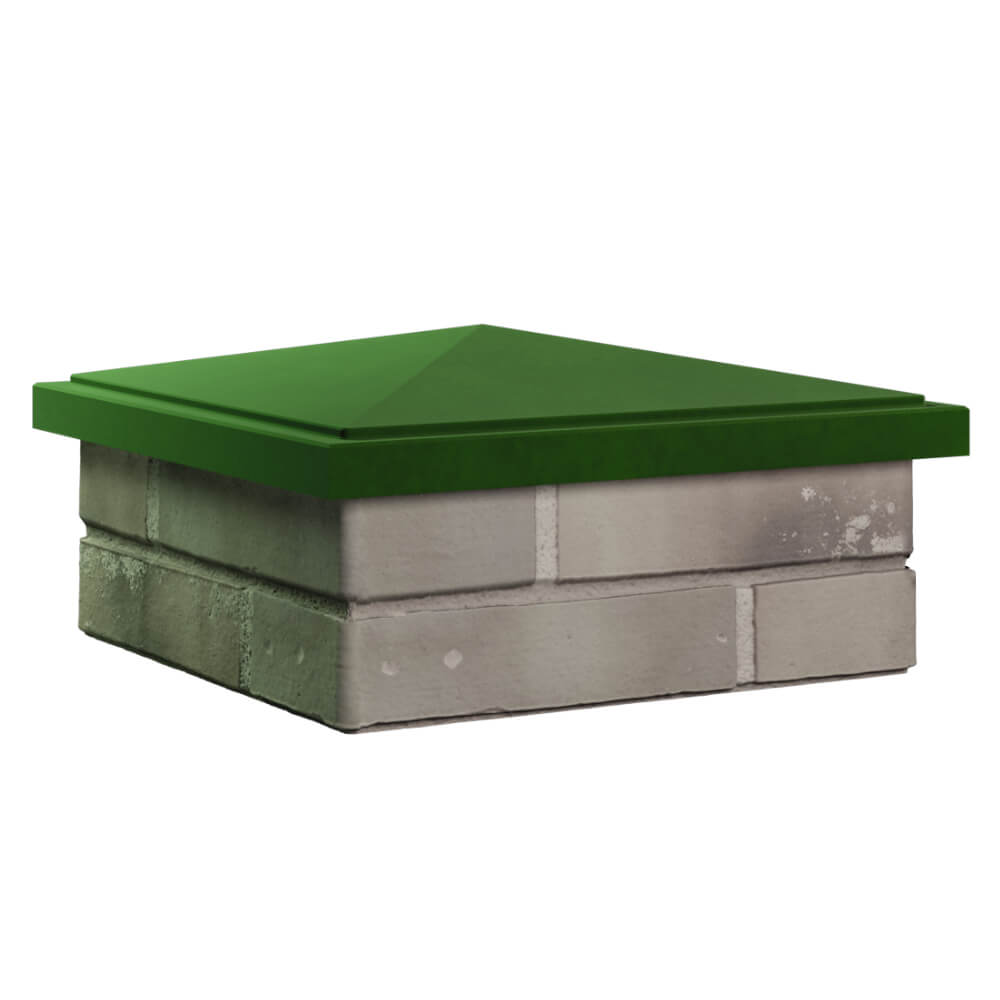 Колпак Zking БонаМоно Зеленый на столб 1.5х1.5 кирпича (385х385, 400х400мм) в Орехово-Зуево фото