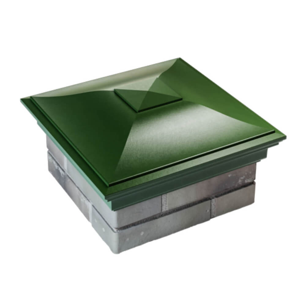 Колпак Zking Монблан Зеленый на столб 1.5х1.5 еврокирпича 0.7НФ (355х355мм) в Орехово-Зуево фото