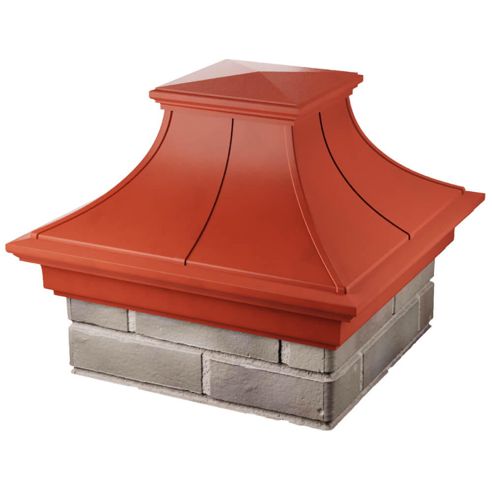 Колпак Zking Монблан Премиум Красный на столб 1.5х1.5 кирпича (385х385мм) в Орехово-Зуево фото