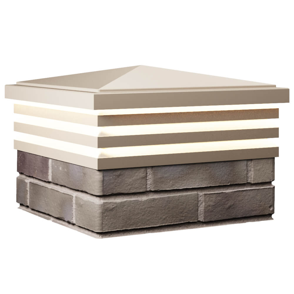 Колпак Zking Бона ХайТек Бежевый на столб 1.5х1.5 кирпича (385х385мм) с подсветкой в Орехово-Зуево фото