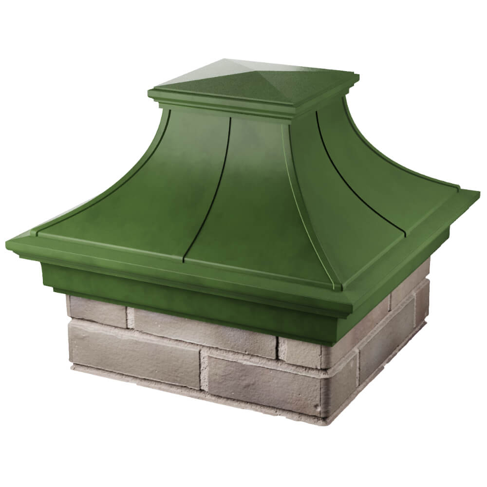 Колпак Zking Монблан Премиум Зеленый на столб 1.5х1.5 кирпича (385х385мм) в Орехово-Зуево фото