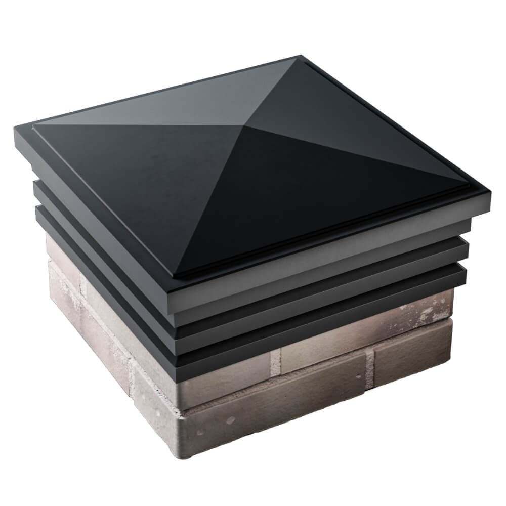 Колпак Zking Бона ХайТек Черный на столб 1.5х1.5 кирпича (385х385мм) в Орехово-Зуево фото