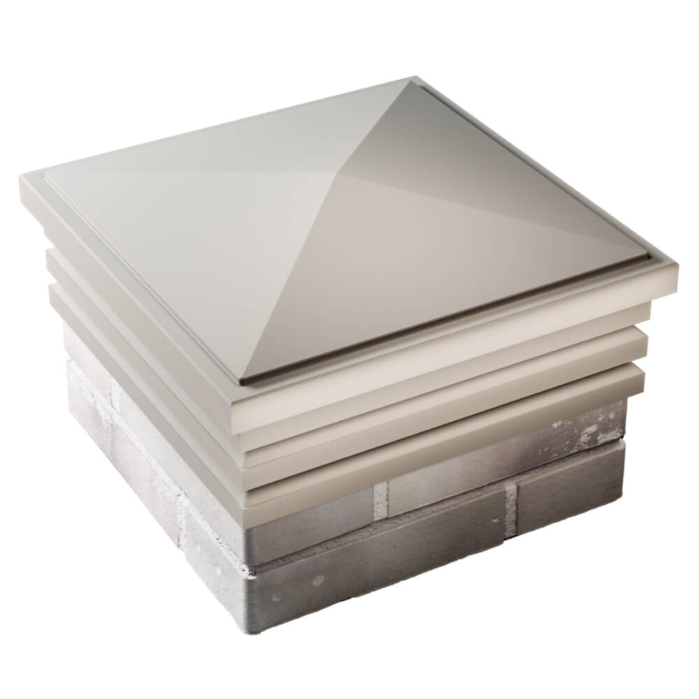 Колпак Zking Бона ХайТек Бежевый на столб 1.5х1.5 кирпича (385х385мм) в Орехово-Зуево фото