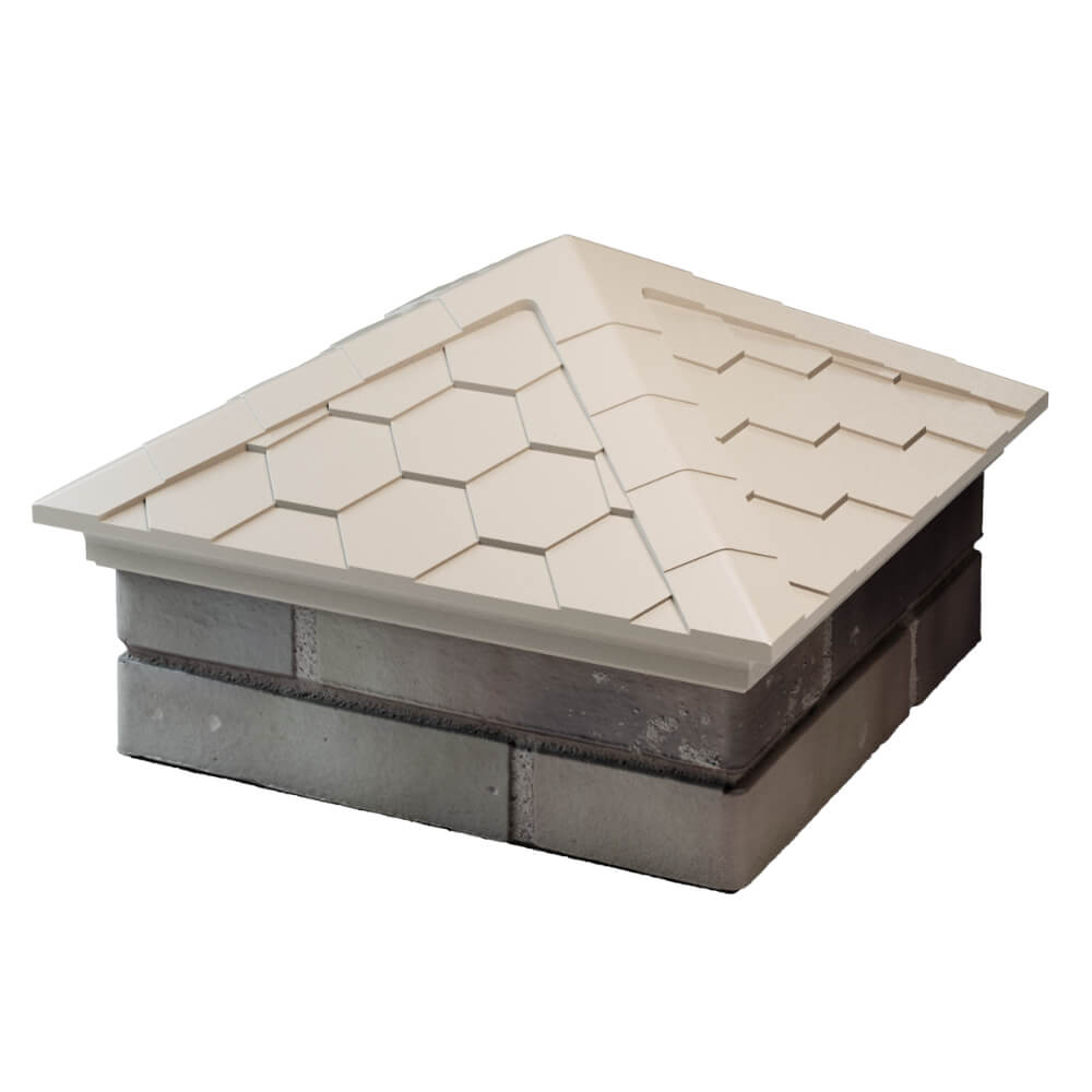 Колпак Zking Эверест Бежевый на столб 1.5х1.5 кирпича (390х390мм) в Орехово-Зуево фото