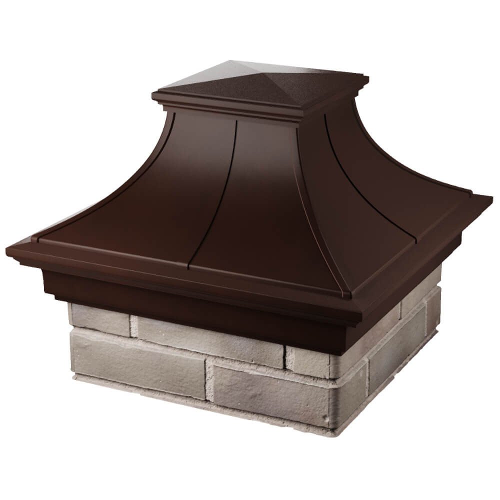Колпак Zking Монблан Премиум Коричневый на столб 1.5х1.5 кирпича (385х385мм) в Орехово-Зуево фото