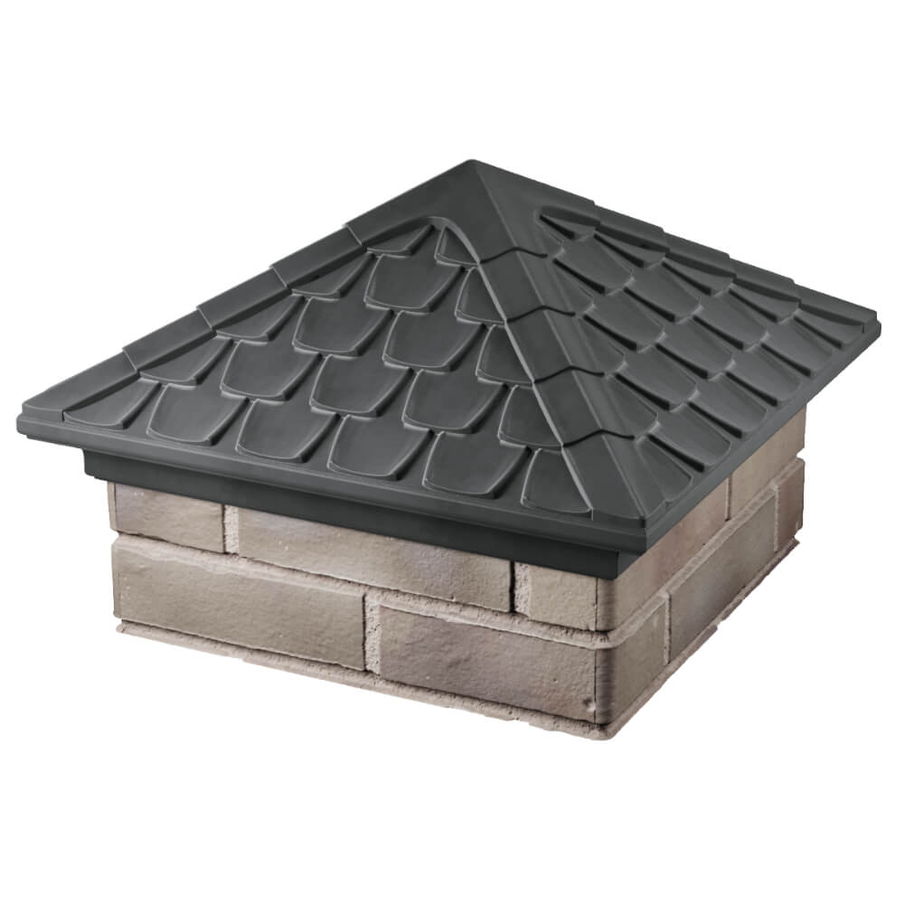 Колпак Zking Эльбрус Серый на столб 1.5х1.5 кирпича (385х385мм) в Орехово-Зуево фото