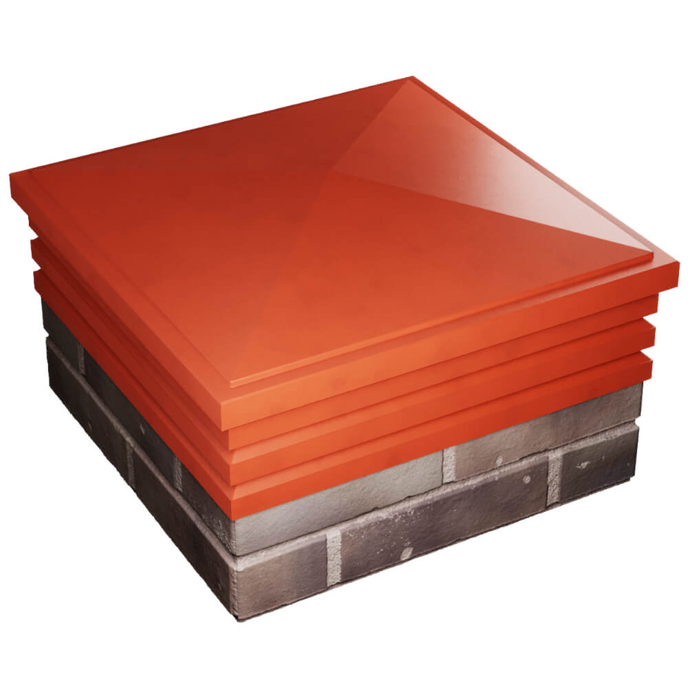 Колпак Zking Бона ХайТек Красный на столб 2х2 кирпича (513х513мм) в Орехово-Зуево фото