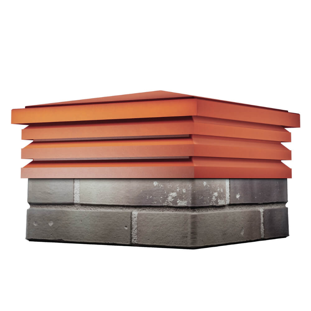 Колпак Zking Бона ХайТек Красный на столб 1.5х1.5 кирпича (385х385мм) в Орехово-Зуево фото