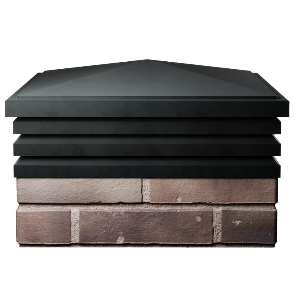 Колпак Zking Бона ХайТек Черный на столб 2х2 кирпича (513х513мм) Орехово-Зуево фото