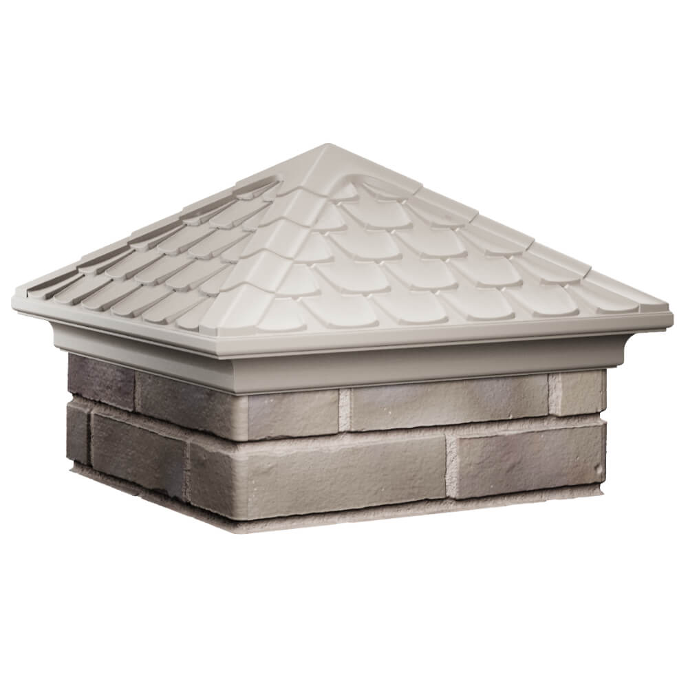 Колпак Zking Эльбрус Бежевый на столб 1.5х1.5 кирпича (385х385мм) в Орехово-Зуево фото