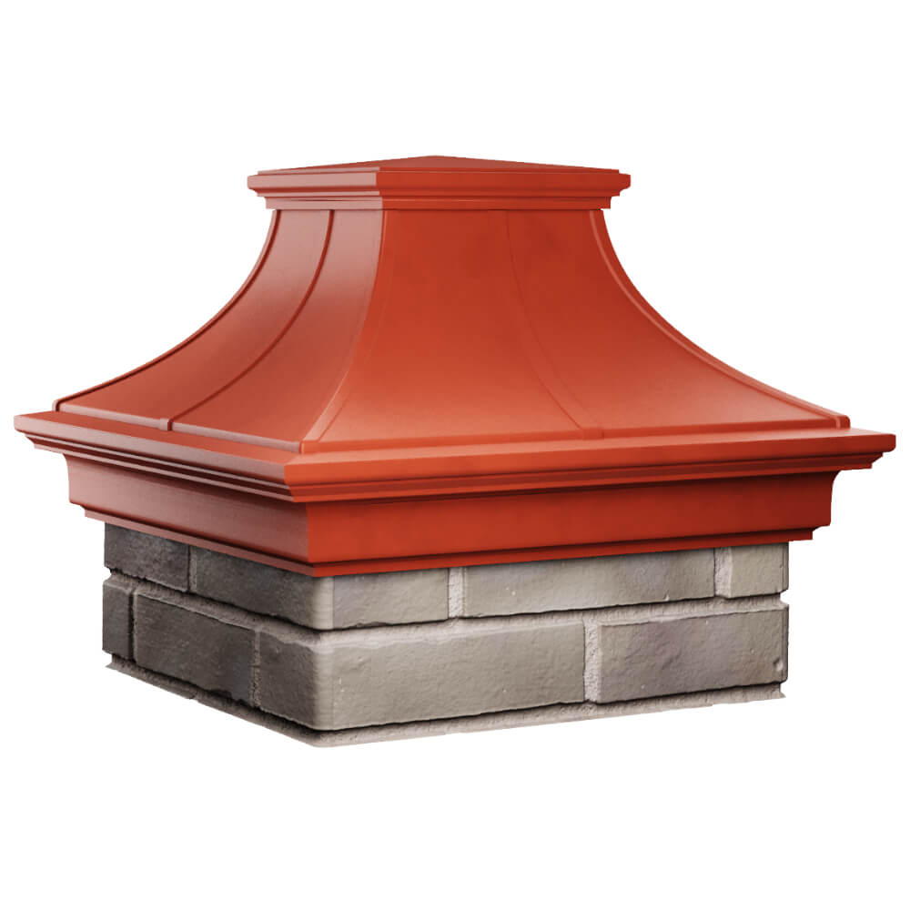 Колпак Zking Монблан Премиум Красный на столб 1.5х1.5 кирпича (385х385мм) в Орехово-Зуево фото