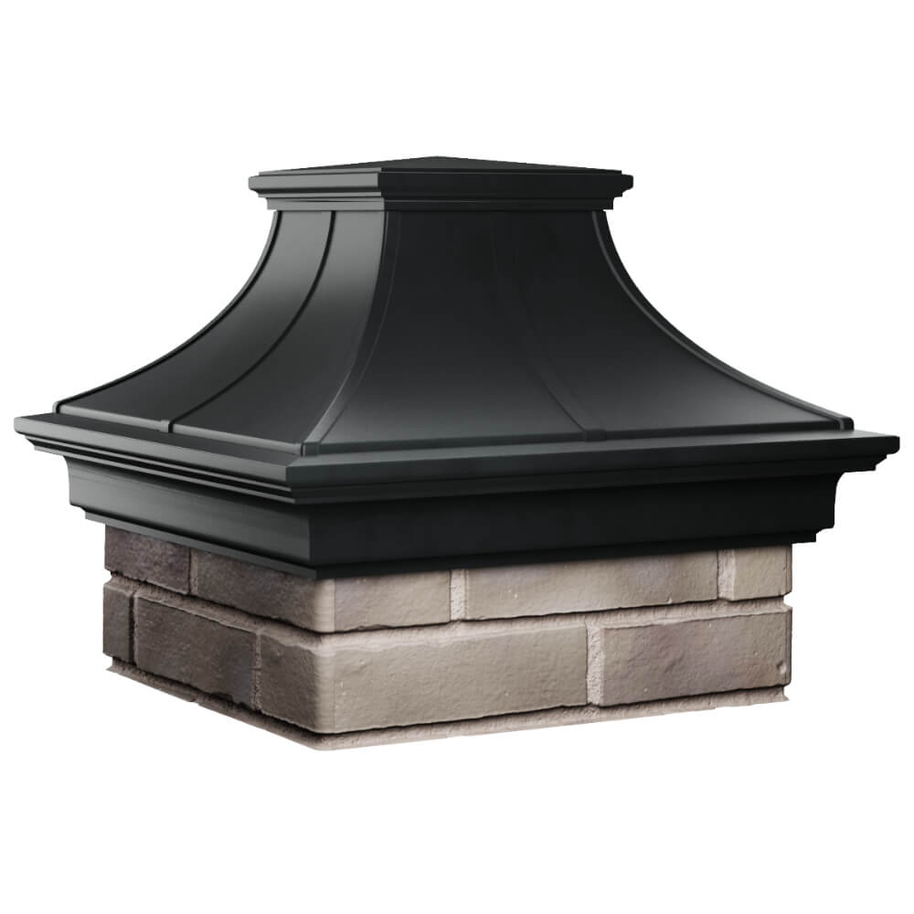 Колпак Zking Монблан Премиум Черный на столб 1.5х1.5 кирпича (385х385мм) в Орехово-Зуево фото