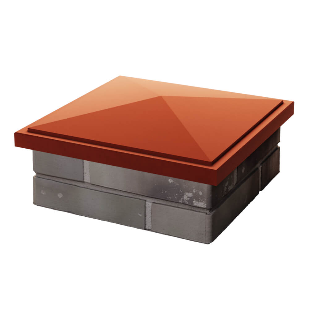 Колпак Zking БонаМоно Красный на столб 1.5х1.5 кирпича (385х385, 400х400мм) в Орехово-Зуево фото