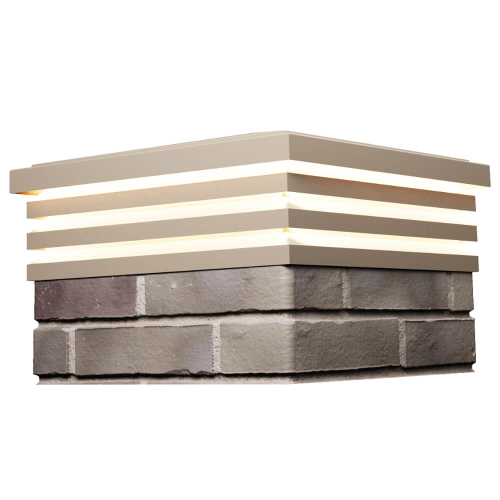 Колпак Zking Бона ХайТек Бежевый на столб 1.5х1.5 кирпича (385х385мм) с подсветкой в Орехово-Зуево фото