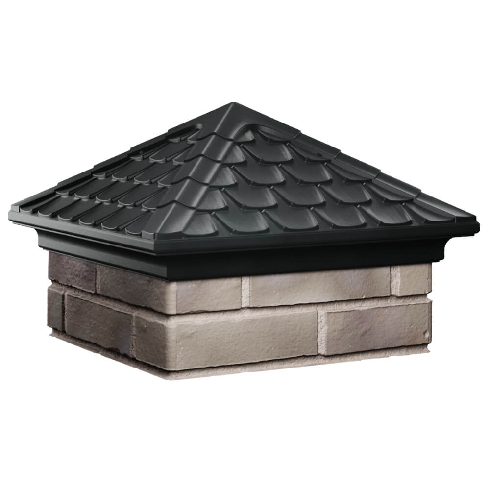 Колпак Zking Эльбрус Черный на столб 1.5х1.5 кирпича (385х385мм) в Орехово-Зуево фото