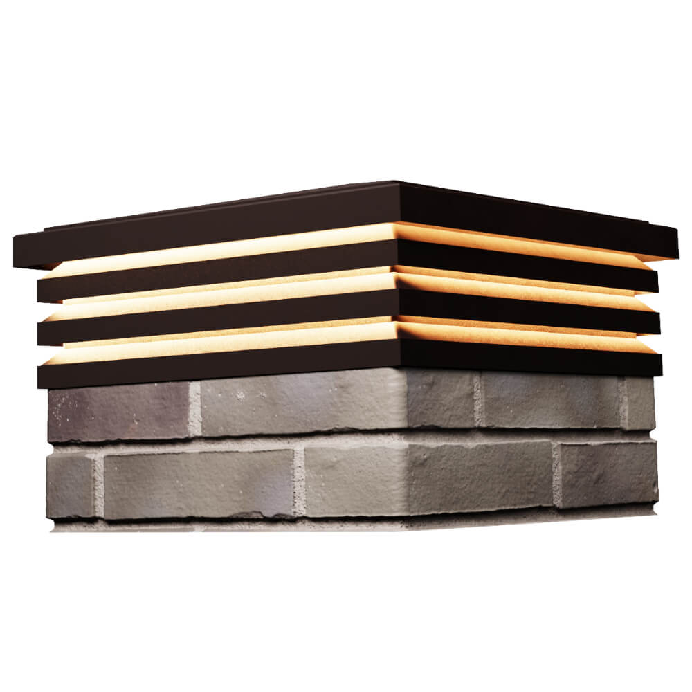 Колпак Zking Бона ХайТек Коричневый на столб 1.5х1.5 кирпича (385х385мм) с подсветкой в Орехово-Зуево фото