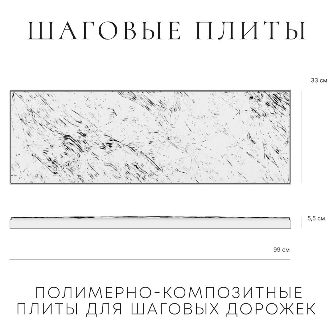 Шаговая плита STONE Графитовый Серый 990х330х55мм в Орехово-Зуево фото