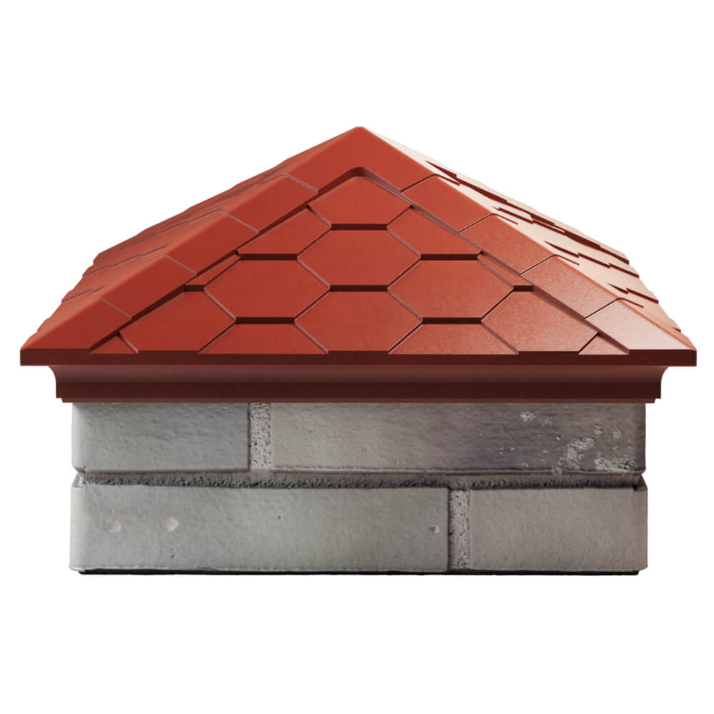 Колпак Zking Эверест Красный на столб 1.5х1.5 кирпича (390х390мм) Орехово-Зуево фото