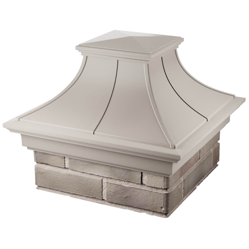 Колпак Zking Монблан Премиум Бежевый на столб 1.5х1.5 кирпича (385х385мм) в Орехово-Зуево фото