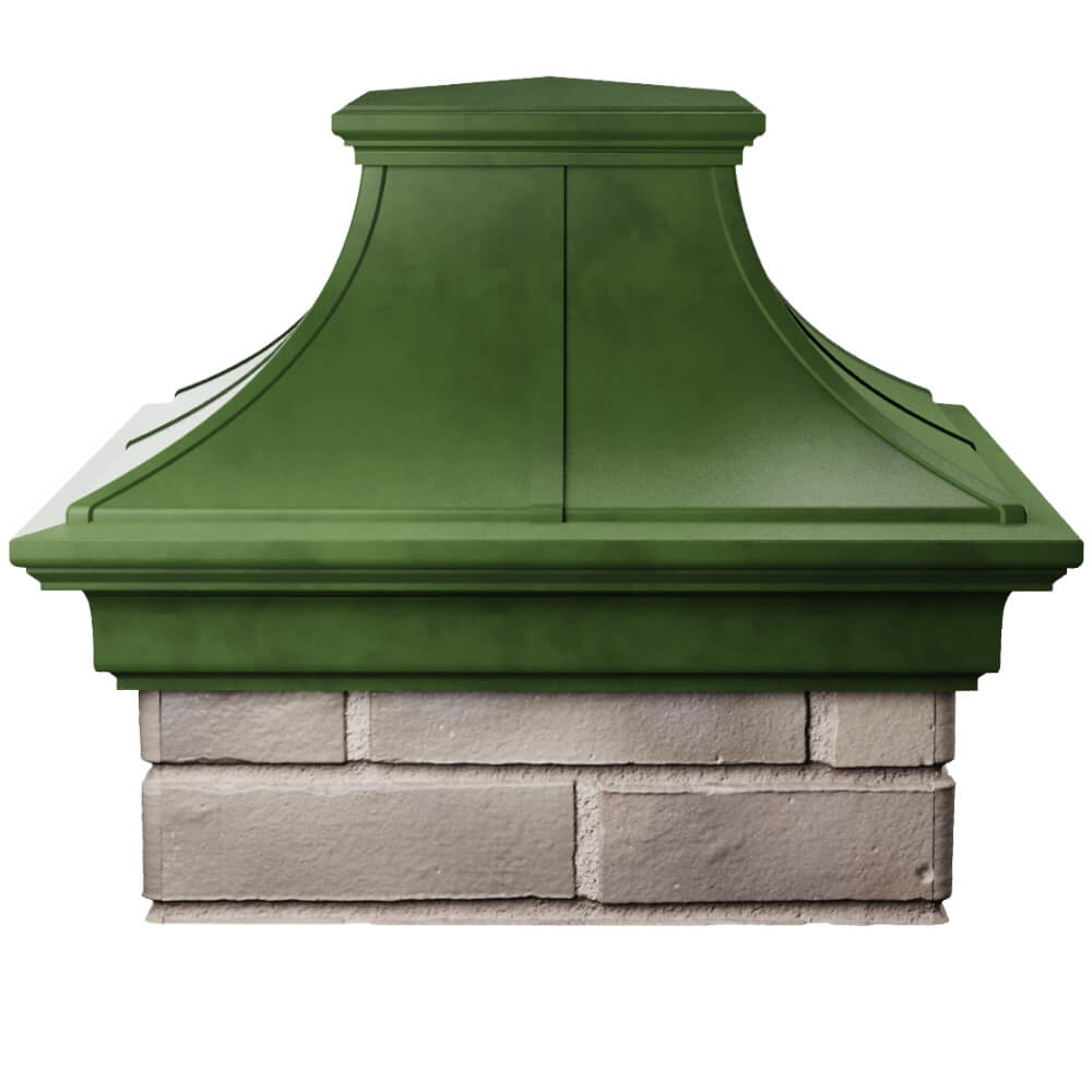 Колпак Zking Монблан Премиум Зеленый на столб 1.5х1.5 кирпича (385х385мм) Орехово-Зуево фото