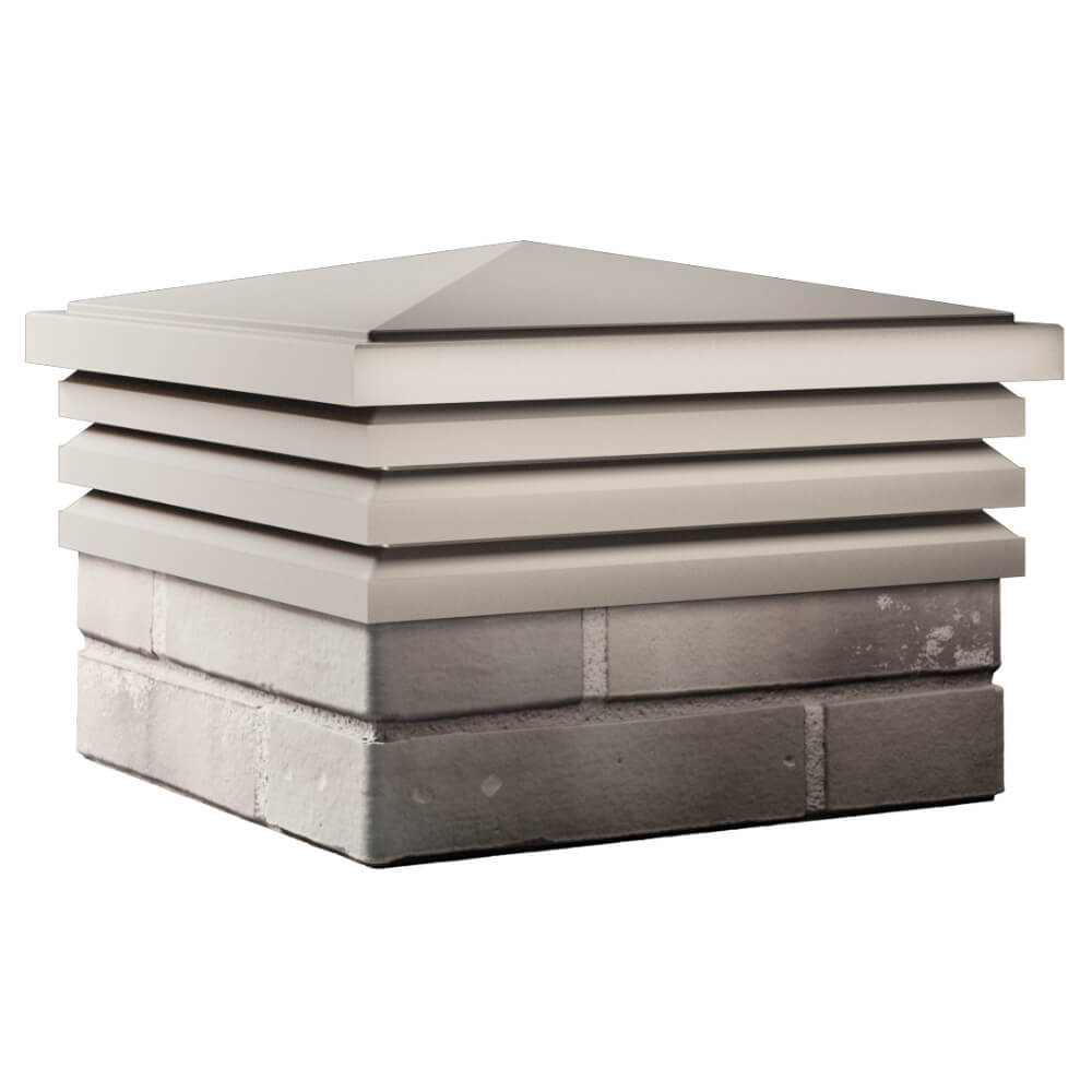 Колпак Zking Бона ХайТек Бежевый на столб 1.5х1.5 кирпича (385х385мм) в Орехово-Зуево фото