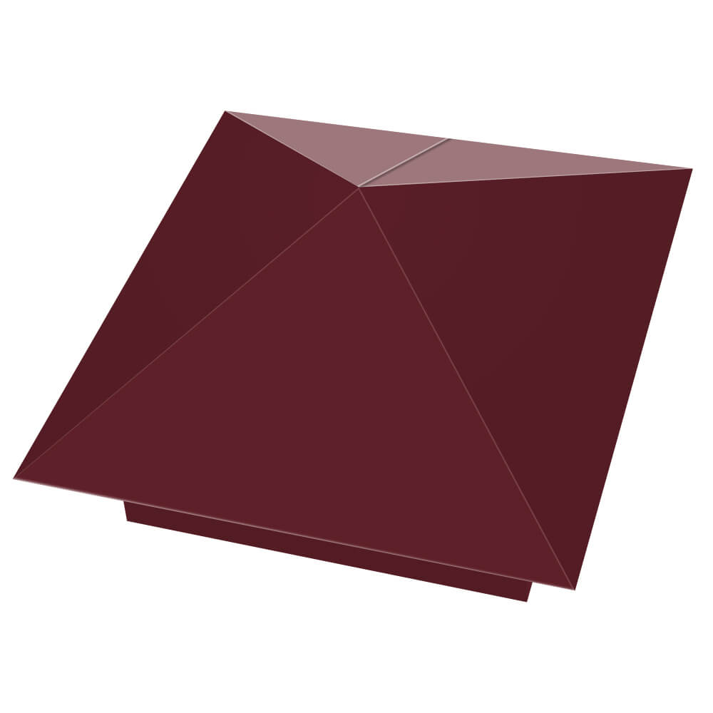 Колпак металлический 390х390мм RAL3005 Красное Вино заборный Орехово-Зуево фото