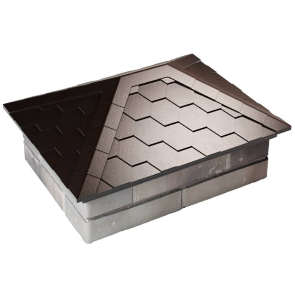 Колпак Zking Эверест Коричневый на столб 2х1.5 кирпича (520х390мм) Орехово-Зуево фото