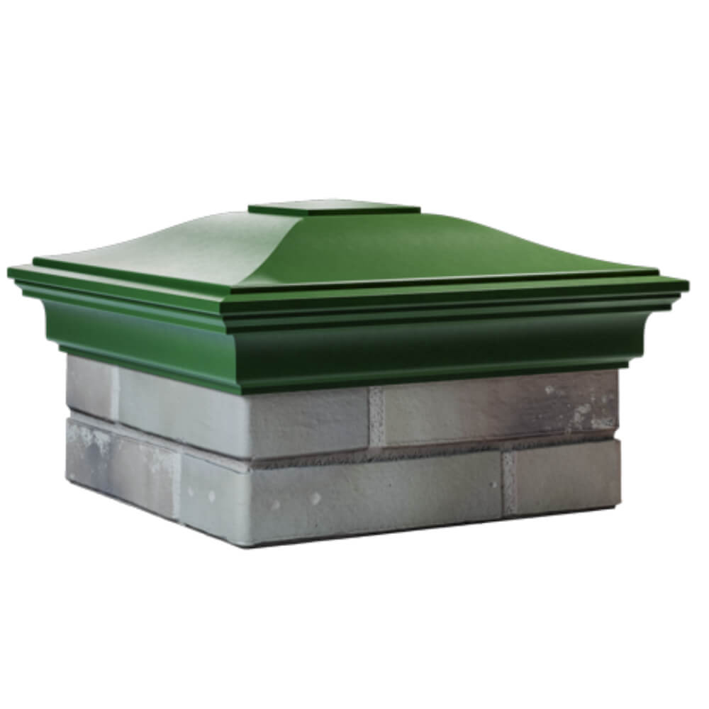 Колпак Zking Монблан Зеленый на столб 1.5х1.5 кирпича (385х385мм) в Орехово-Зуево фото