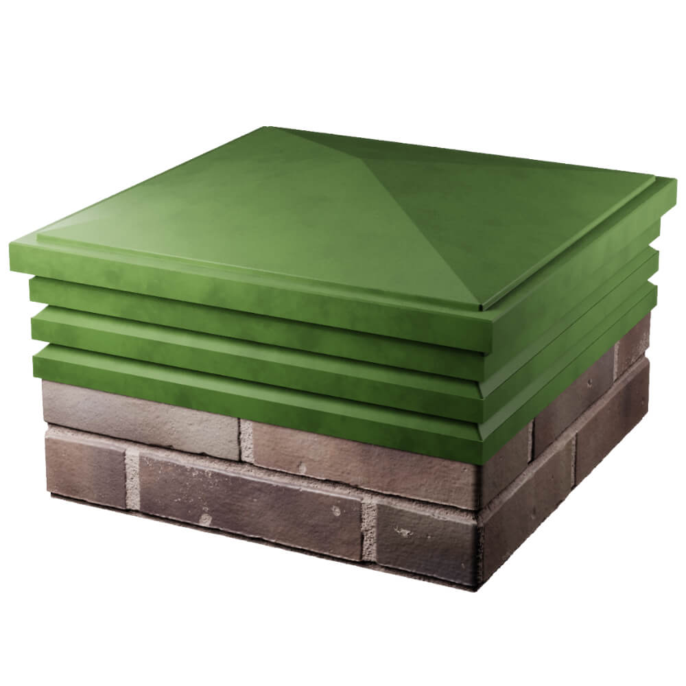 Колпак Zking Бона ХайТек Зеленый на столб 2х2 кирпича (513х513мм) в Орехово-Зуево фото