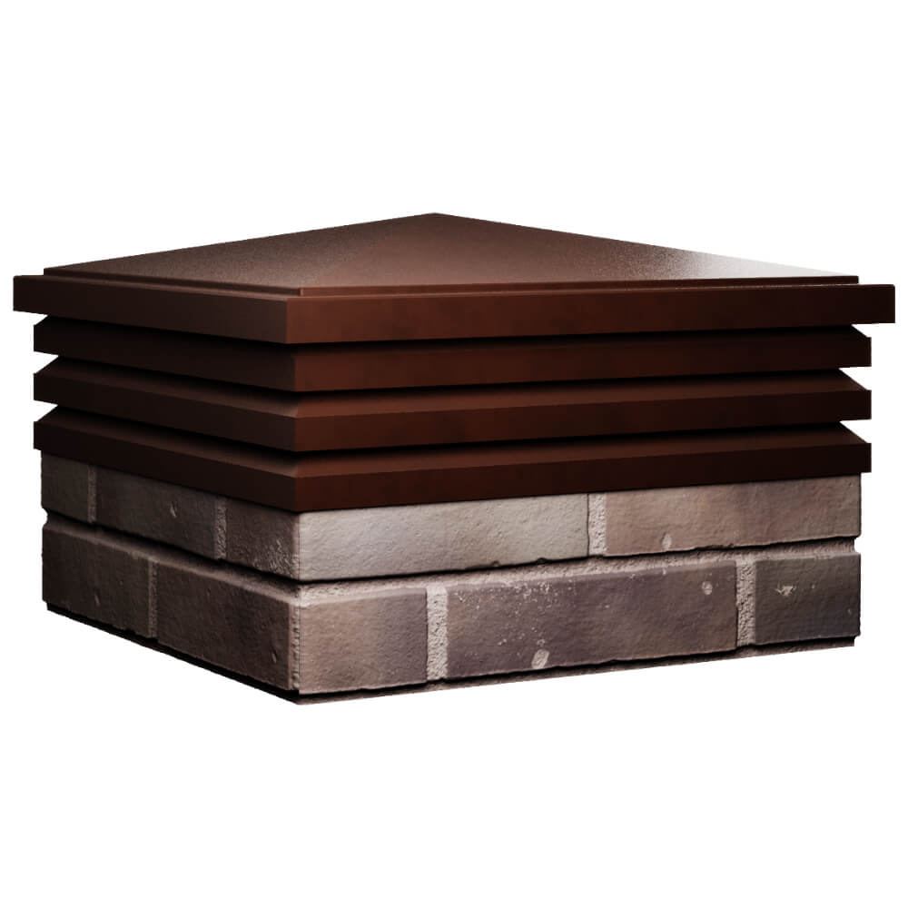 Колпак Zking Бона ХайТек Коричневый на столб 2х2 кирпича (513х513мм) в Орехово-Зуево фото