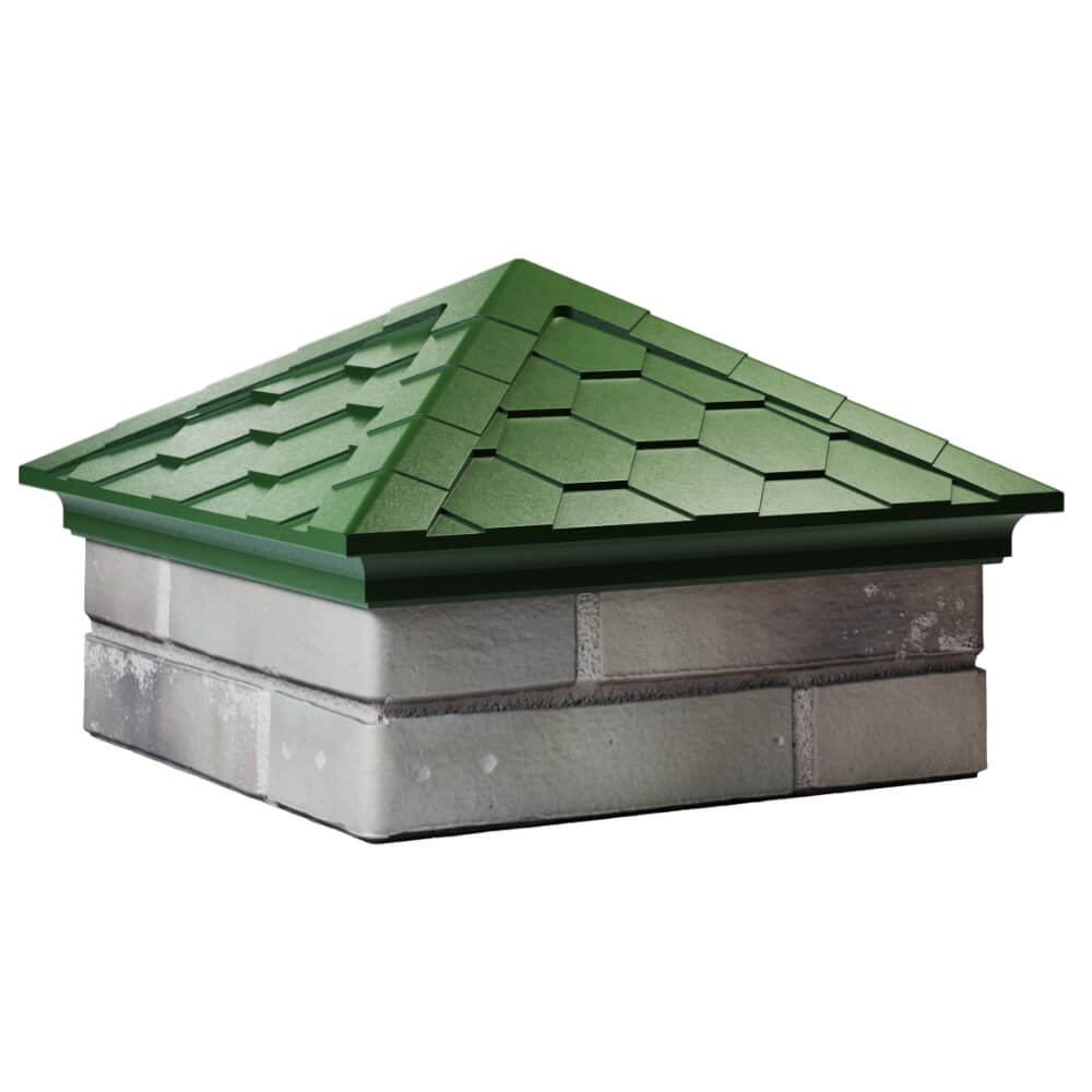 Колпак Zking Эверест Зеленый на столб 1.5х1.5 кирпича (390х390мм) в Орехово-Зуево фото