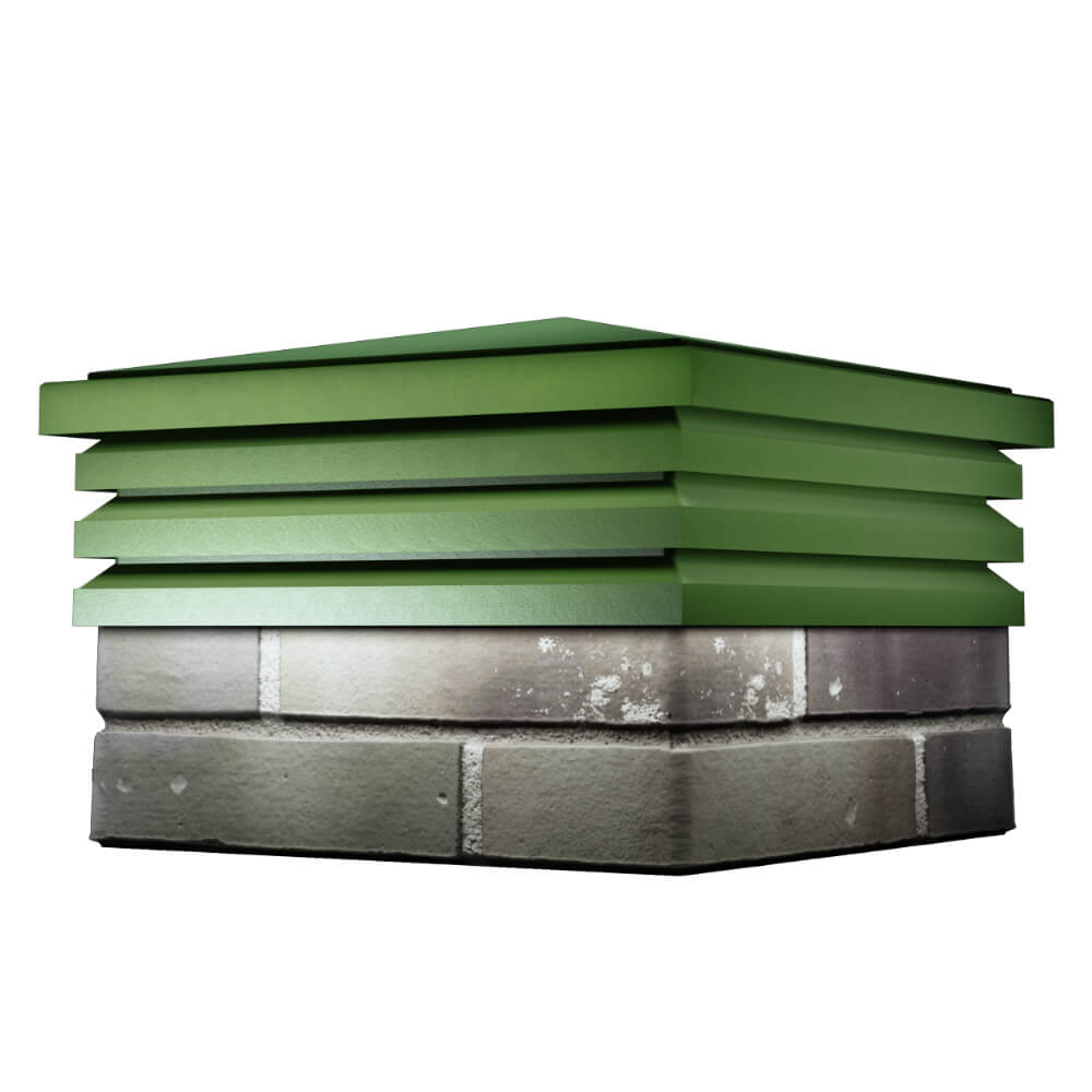 Колпак Zking Бона ХайТек Зеленый на столб 1.5х1.5 кирпича (385х385мм) в Орехово-Зуево фото