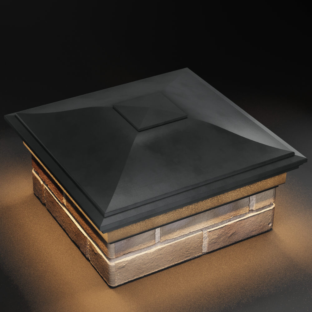 Колпак Zking Монблан Серый на столб 1.5х1.5 кирпича (385х385мм) с подсветкой в Орехово-Зуево фото