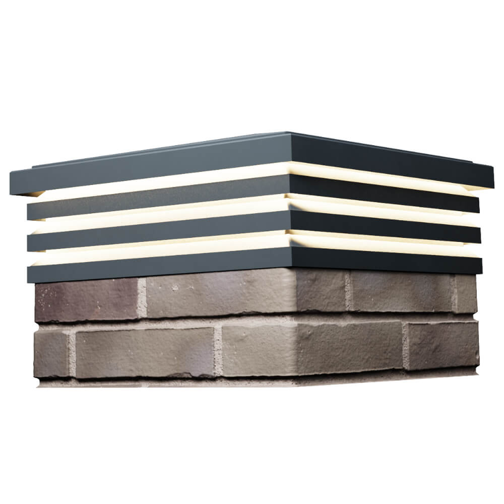 Колпак Zking Бона ХайТек Серый на столб 1.5х1.5 кирпича (385х385мм) с подсветкой в Орехово-Зуево фото