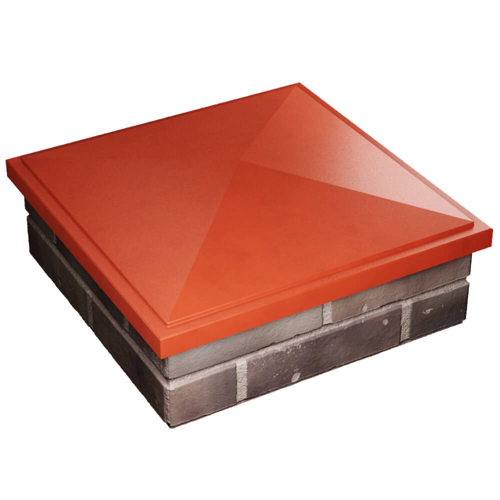 Колпак Zking БонаМоно Красный на столб 2х2 кирпича (515х515, 530х530мм) в Орехово-Зуево фото