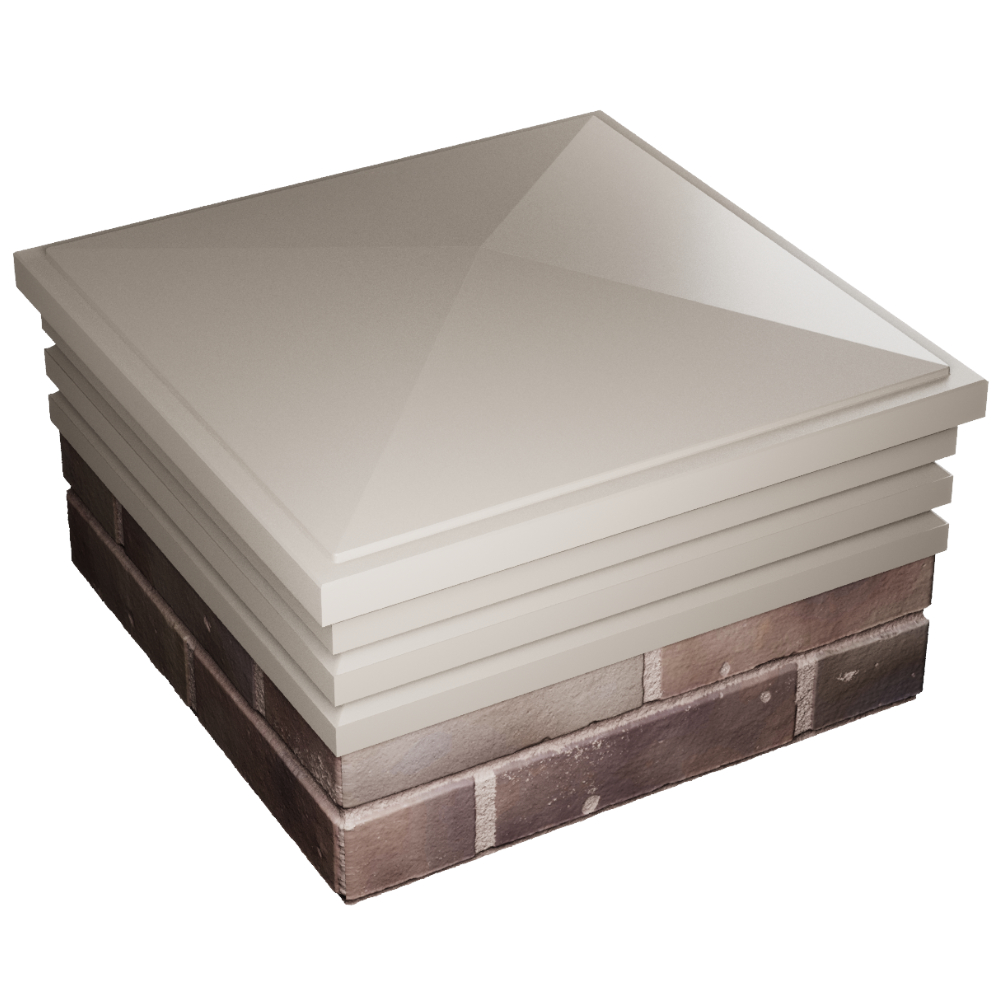 Колпак Zking Бона ХайТек Бежевый на столб 2х2 кирпича (513х513мм) в Орехово-Зуево фото