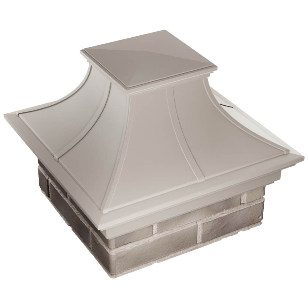 Колпак Zking Монблан Премиум Бежевый на столб 1.5х1.5 кирпича (385х385мм) в Орехово-Зуево фото