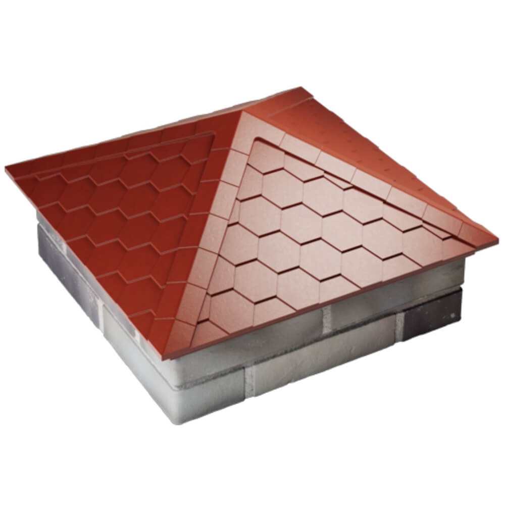 Колпак Zking Эверест Красный на столб 2х2 кирпича (535х535мм) Орехово-Зуево фото